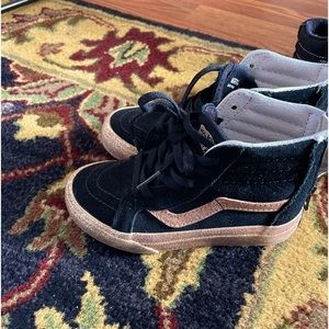 Black and gold suede high top toddler girl vans size 11 worn 2-3 times